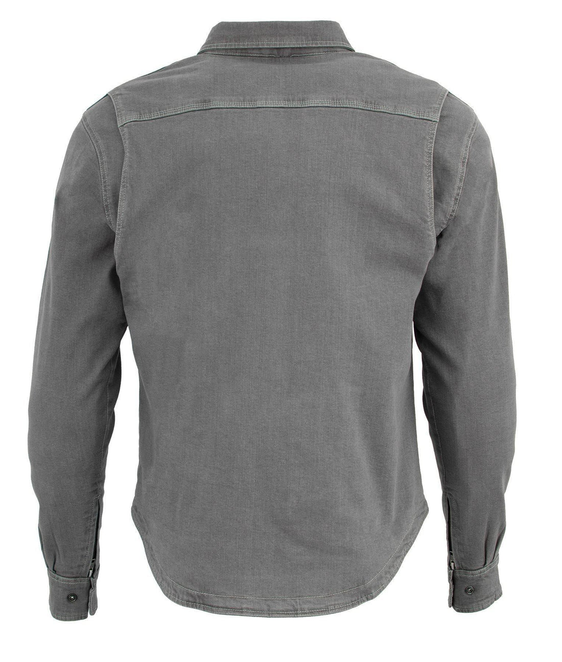 Milwaukee Leather MPM1621 Men's Grey Long Sleeve Flannel Biker Shirt w/ CE Armor - Reinforced w/ Aramid Fibers