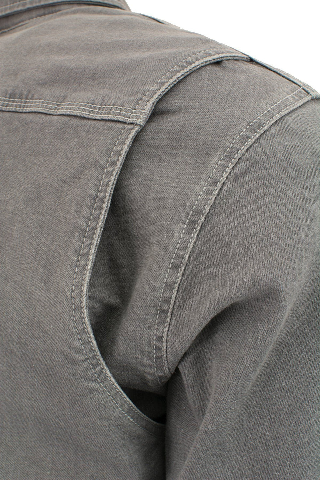 Milwaukee Leather MPM1621 Men's Grey Long Sleeve Flannel Biker Shirt w/ CE Armor - Reinforced w/ Aramid Fibers