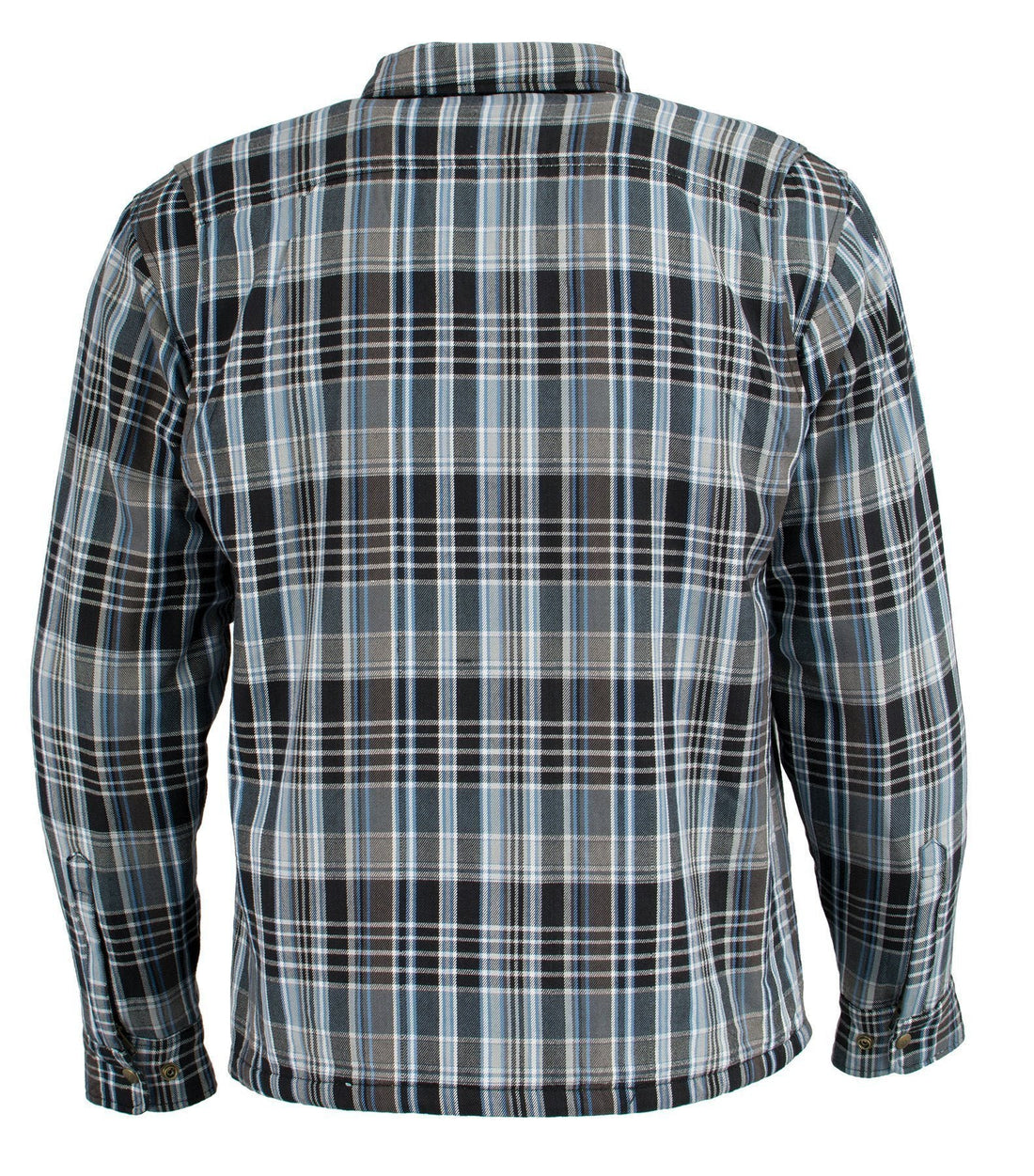 Milwaukee Leather MPM1636 Men's Long Sleeve Flannel Biker Shirt w/ CE Approved Armor - Reinforced w/ Aramid Fiber