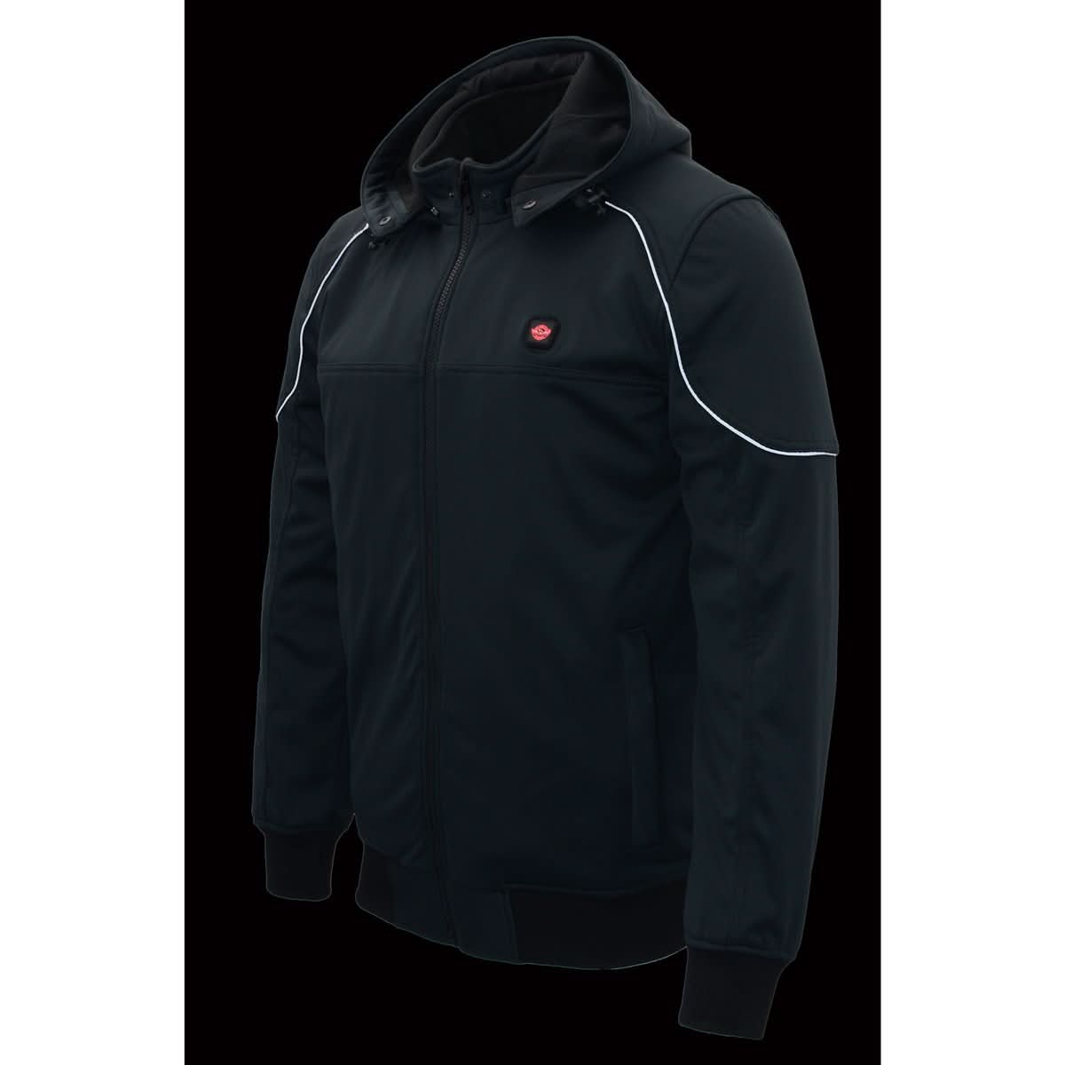 Nexgen Heat MPM1761SET Men’s Black 'Heated' Soft Shell Racing Style Motorcycle Heated Jacket for Riding w/ Battery