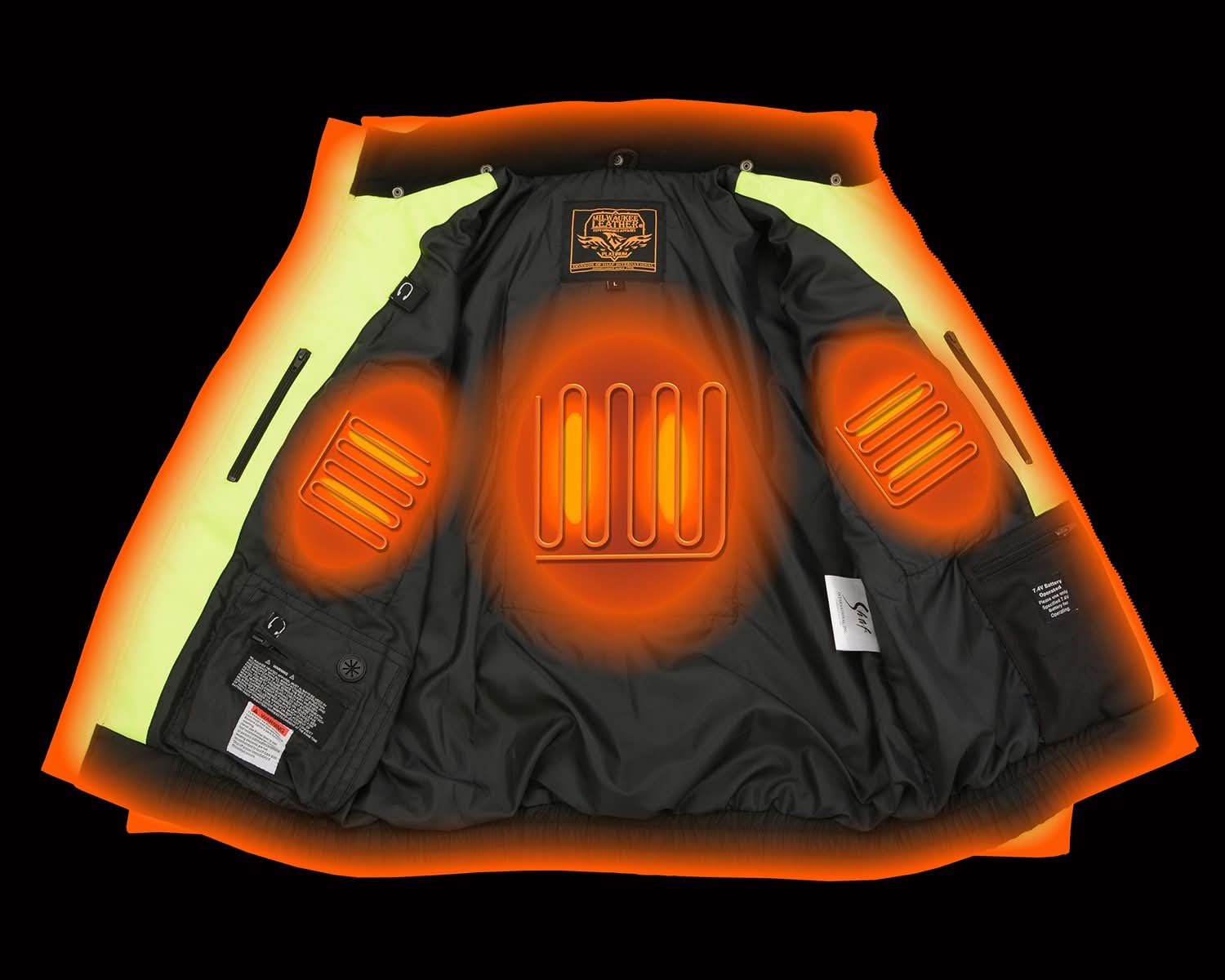 Nexgen Heat MPM1773SET Men's Heated High Visibility Work Hoodie, Neon Green Hi Vis Reflective Hoodie w/ Battery