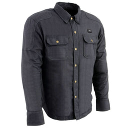 Nexgen Heat NXM1715SET Men's Scorcher Grey Heated Cotton Denim Jacket Shirt for Outdoor Activities w/ Battery Pack