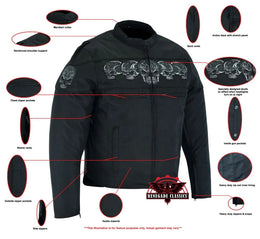 SkullShift Men's Textile Scooter Style Jacket