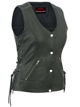 Bellexa Women's leather motorcycle vest