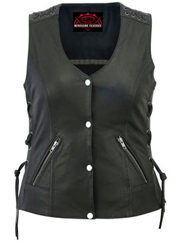 Bellexa Women's leather motorcycle vest