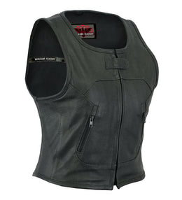 Adelie Women's leather motorcycle vest