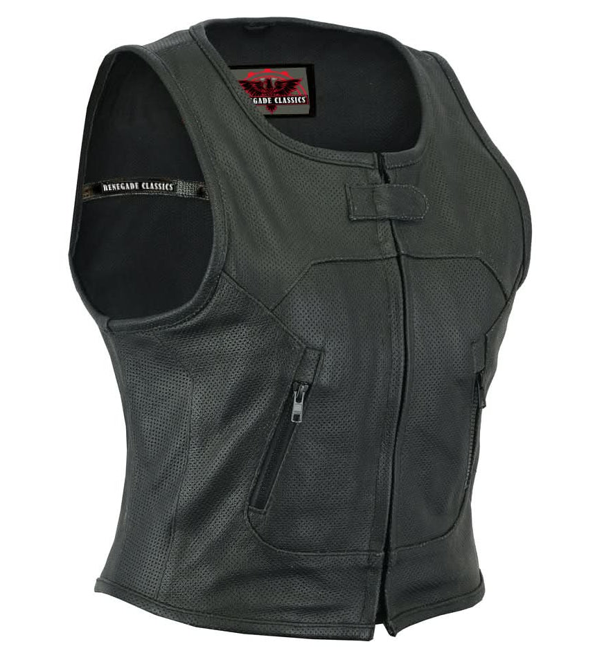 Adelie Women's leather motorcycle vest