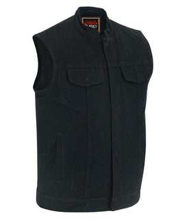 Weston Black Men's Denim Motorcycle Vest Men's Denim Vests Renegade Classics
