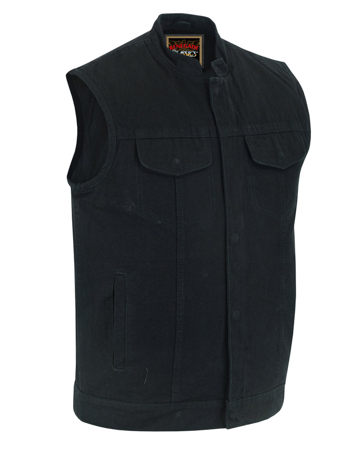 Weston Black Men's Denim Motorcycle Vest