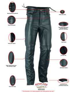 Road Rage Black leather motorcycle chaps Chaps & Pants Renegade Classics