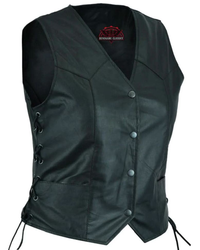 Ruvena Women's leather motorcycle vest