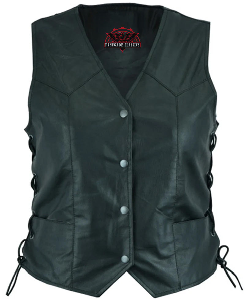 Ruvena Women's leather motorcycle vest