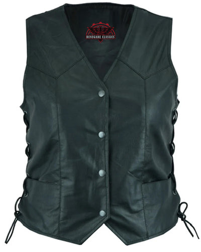 Ruvena Women's leather motorcycle vest