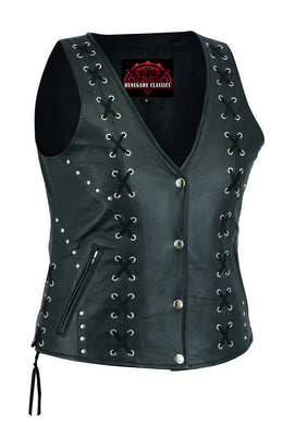 Vinca Women's leather motorcycle vest