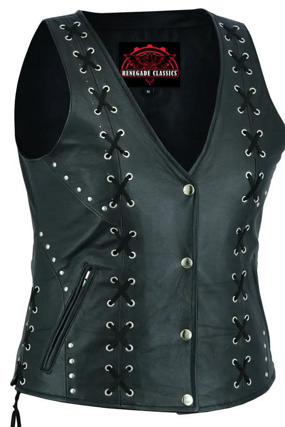 Vinca Women's leather motorcycle vest