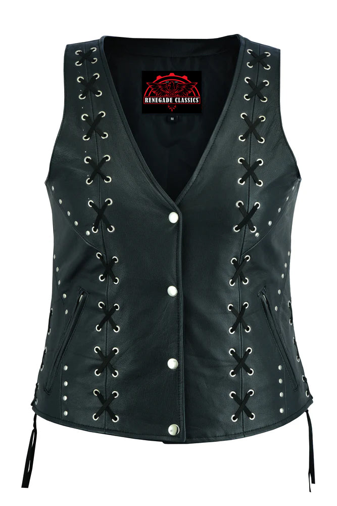 Vinca Women's leather motorcycle vest