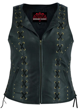 Bellua Women's leather motorcycle vest