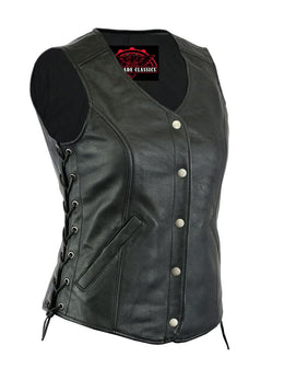 Elevas Women's leather motorcycle vest