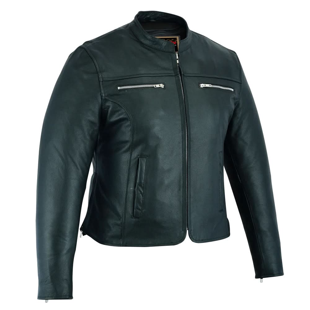 Road Queen Women's Black Leather Biker Jacket Women's Leather Jackets Renegade Classics