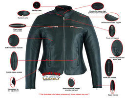Road Queen Women's Black Leather Biker Jacket Women's Leather Jackets Renegade Classics