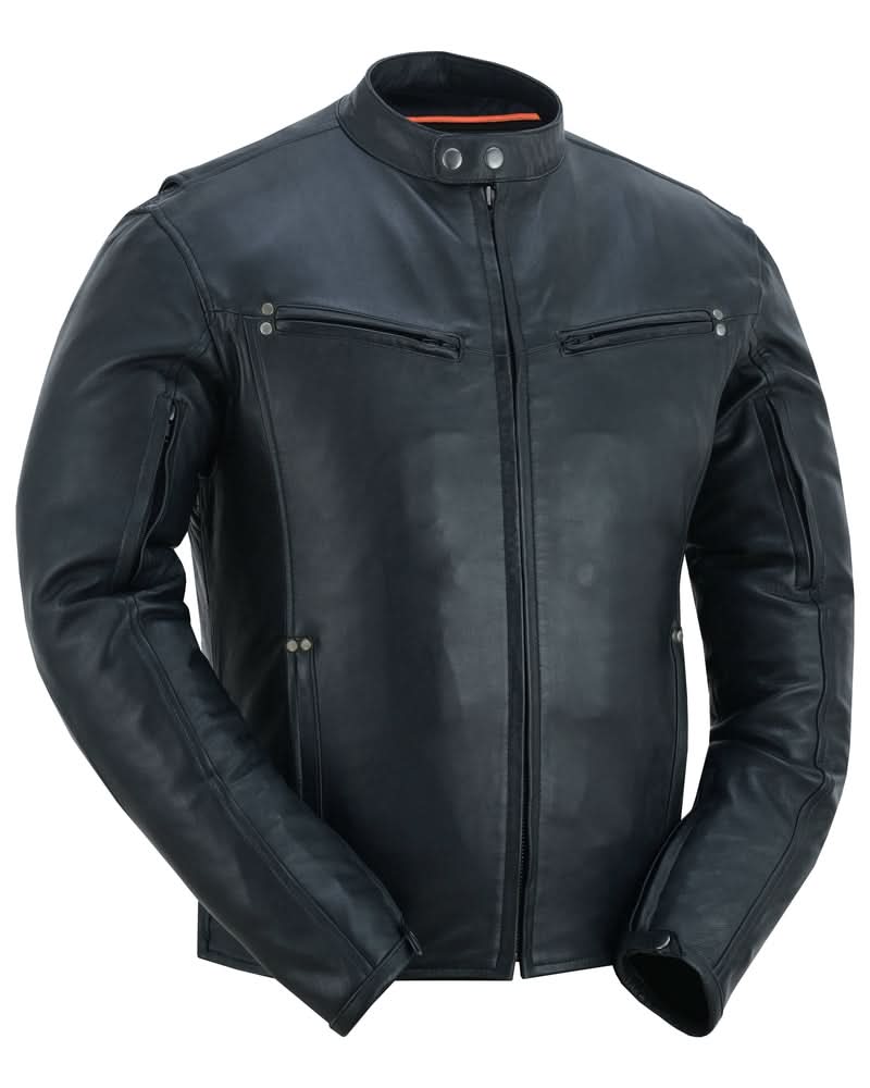 GlideStar Men's Leather Motorcycle Jacket Men's Leather Jackets Renegade Classics