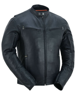 GlideStar Men's Leather Motorcycle Jacket Men's Leather Jackets Renegade Classics