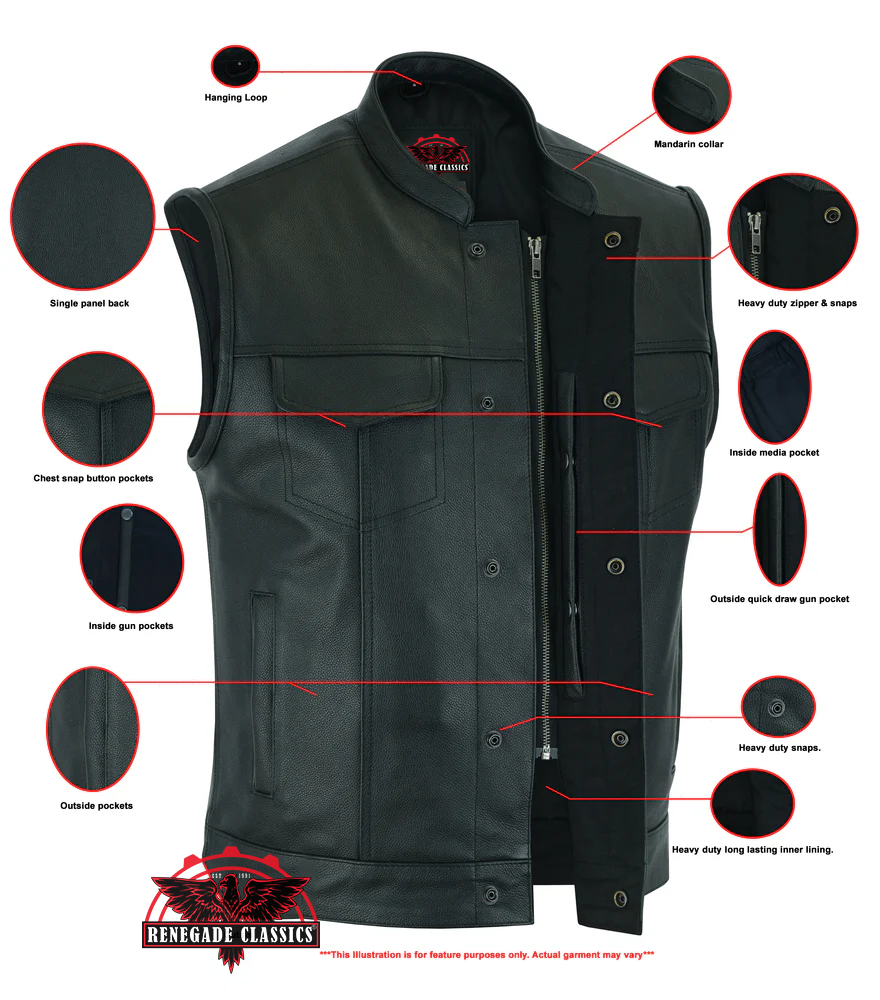 AeroRider Blackhawk  Men's Leather biker  Vest