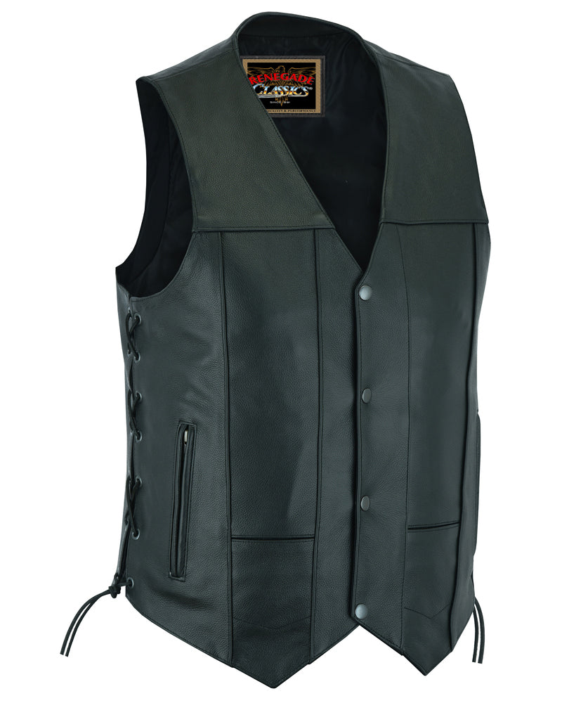 Men's Line Ranger Multi-Pocket Motorcycle Vest - Black