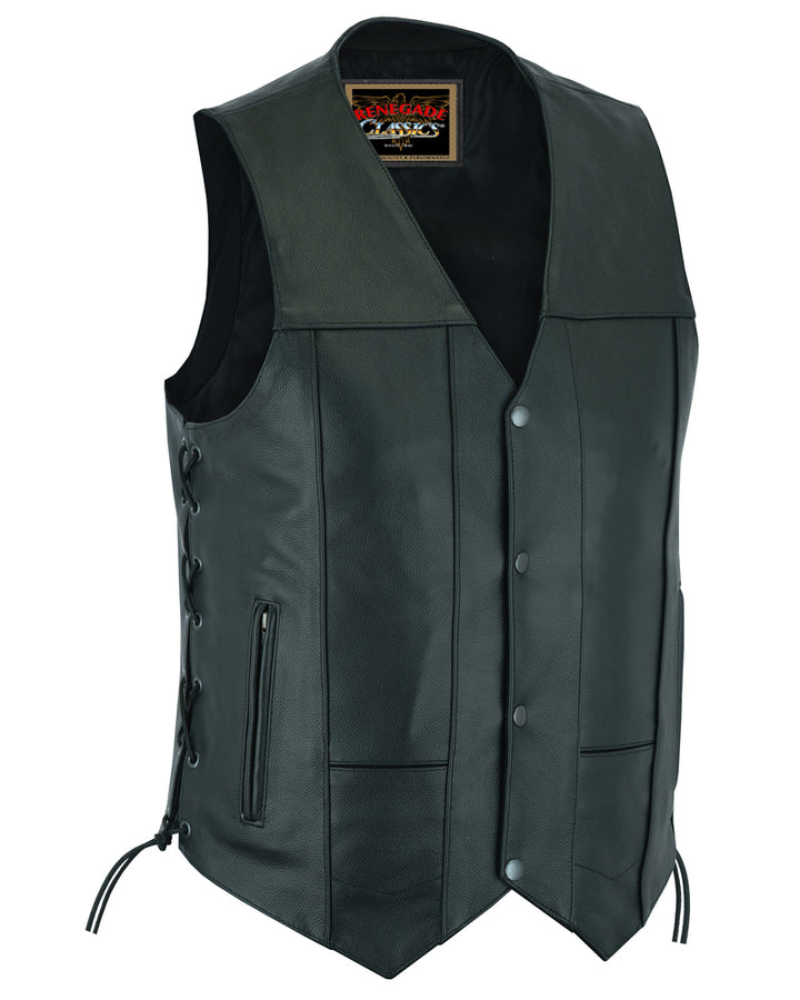 Men's Line Ranger Multi-Pocket Motorcycle Vest - Black