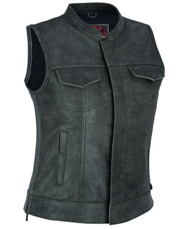 Floriana Women's leather motorcycle vest