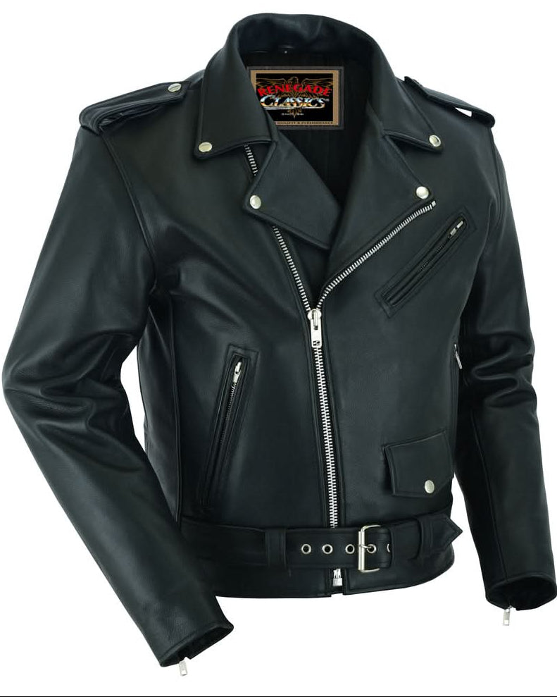 Super Arnold Men's Black Leather Jacket Men's Leather Jackets Renegade Classics