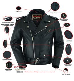 Super Arnold Men’s Black Leather Jacket Men's Leather Jackets Renegade Classics