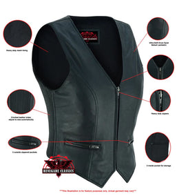 Xevo Women's leather motorcycle vest