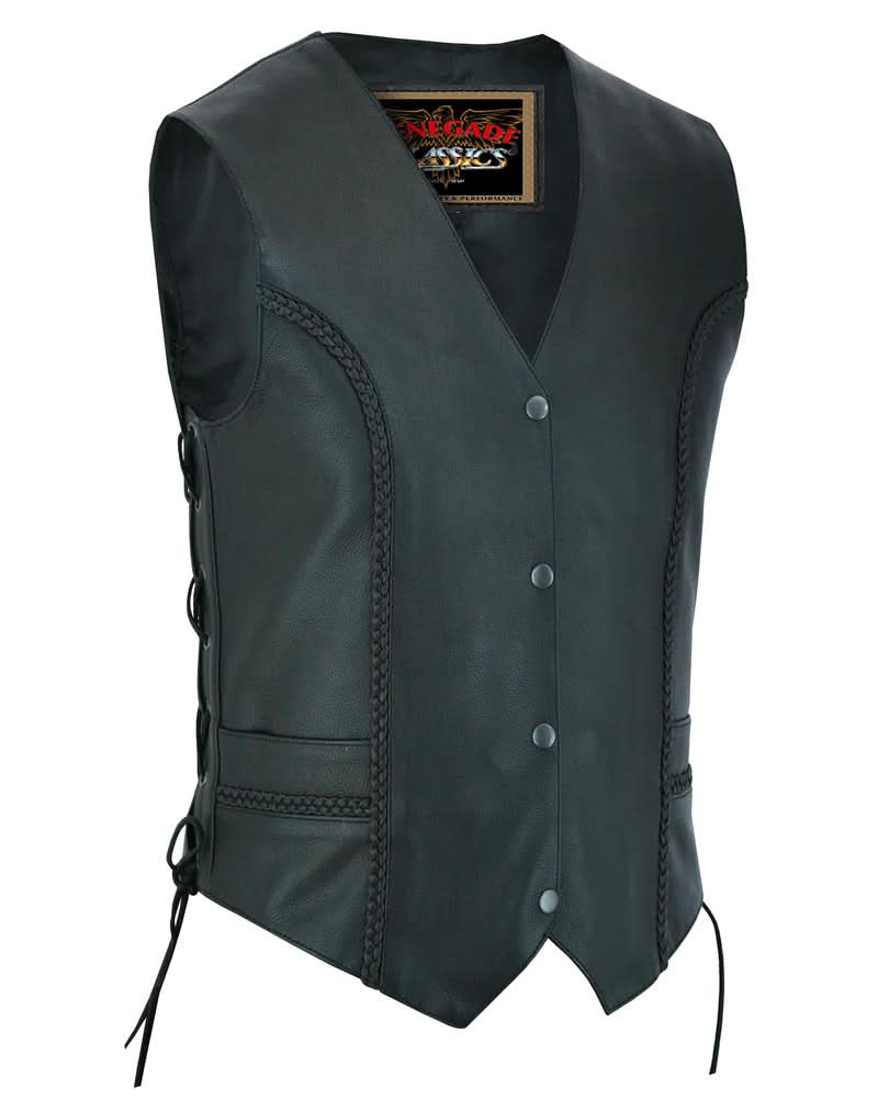 Enchantia Women's leather motorcycle vest Women's Leather Vests Renegade Classics
