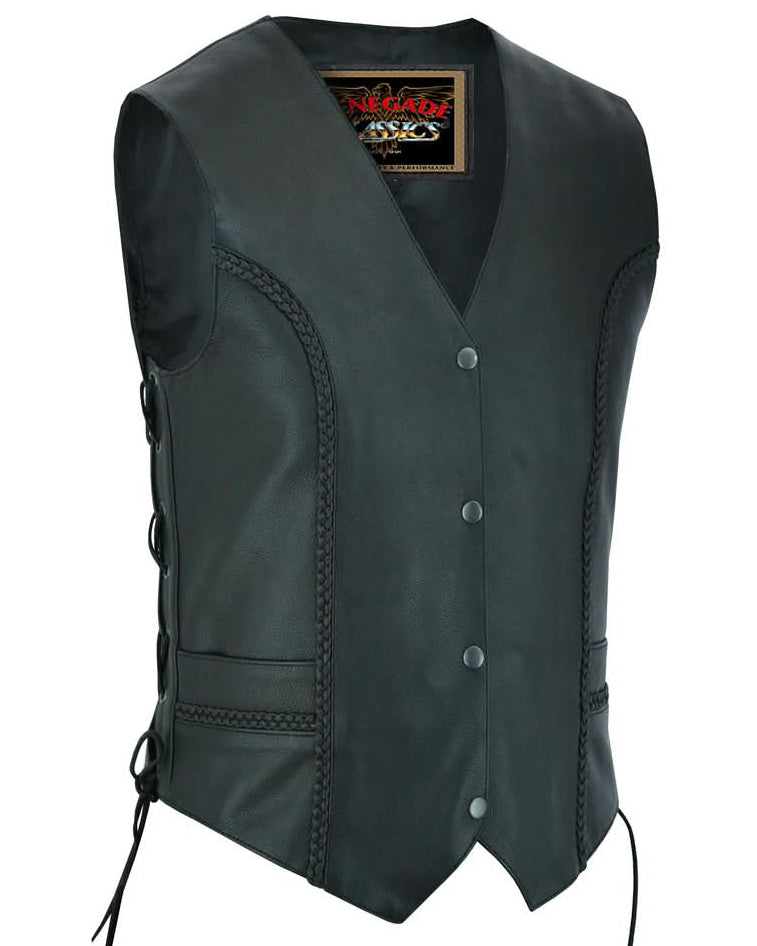 Enchantia Women's leather motorcycle vest Women's Leather Vests Renegade Classics