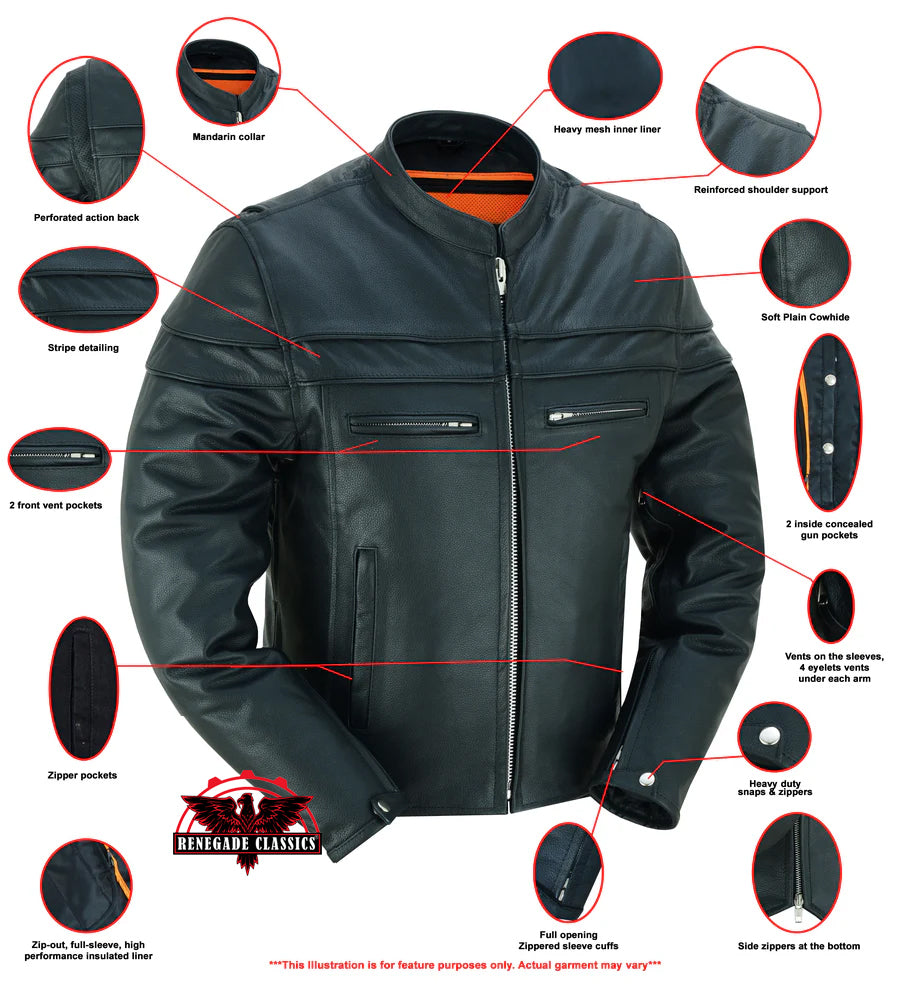 Ashster Leather Motorcycle Jacket