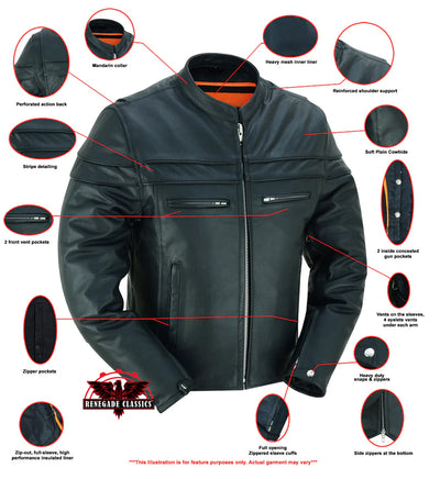 Ashster Leather Motorcycle Jacket