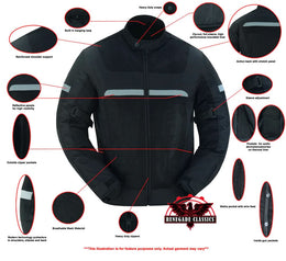 Pulse Racer Men's Black Mesh Jacket