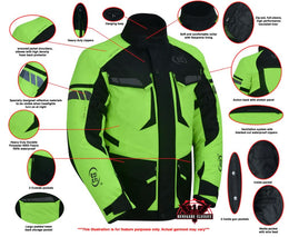 Prism  Hi-Vis Mens Textile Motorycyle Jacket