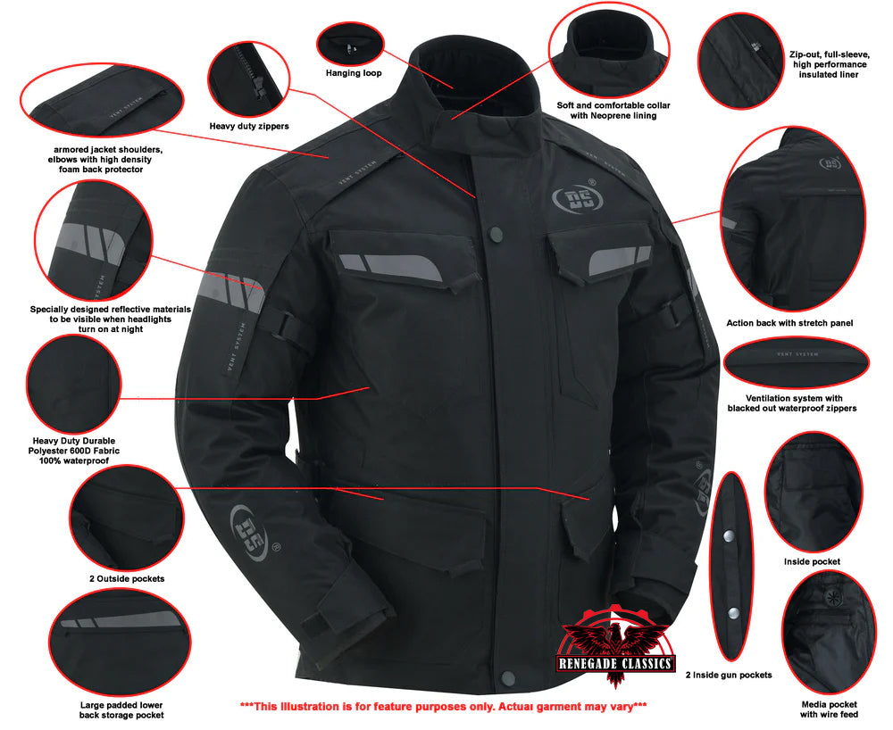 Kinectic  Men's  Textile  motorcycle Jacket