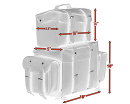 DS Leather Black PVC Large Four Piece Motorcycle Touring Tail Bag Sissy Bar Bags Renegade Classics