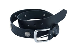BLT Classic Black Leather Belt with Buffalo Nickel Biker Accessories Renegade Classics