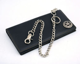 BWC236 Black Texas Star Concho Leather Wallet Wallet Chains/Key Leash Renegade Classics