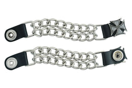 PKV142D Vest Extender - Iron Cross with Silver Glitter Vest Extenders Renegade Classics