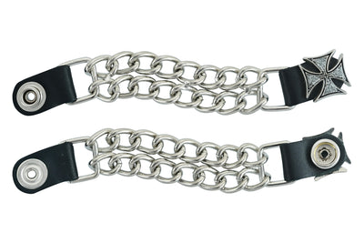 PKV142D Vest Extender - Iron Cross with Silver Glitter Vest Extenders Renegade Classics
