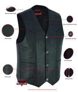 Back Line Men's Single Back Panel motorcycle vest