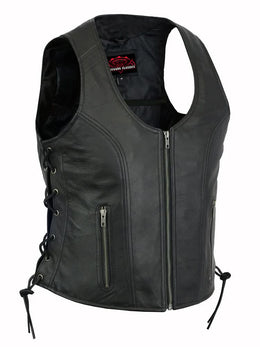 Everess Women's leather motorcycle vest