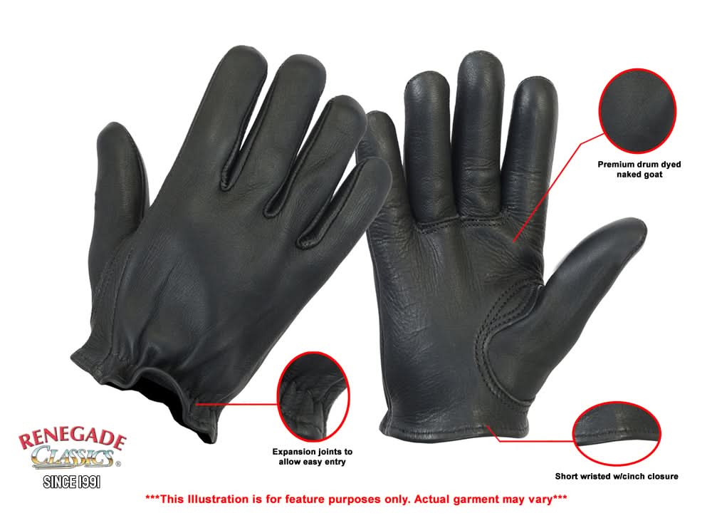 Highway Hawk Men's Leather Gloves Men's Lightweight Gloves Renegade Classics