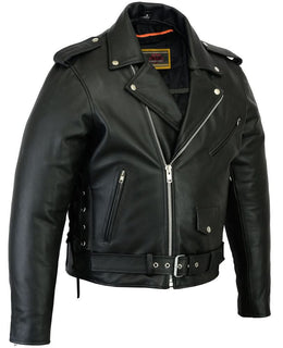 Murphy Men's Leather Motorcycle Jacket - Black
