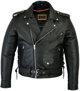Murphy Men's Leather Motorcycle Jacket - Black